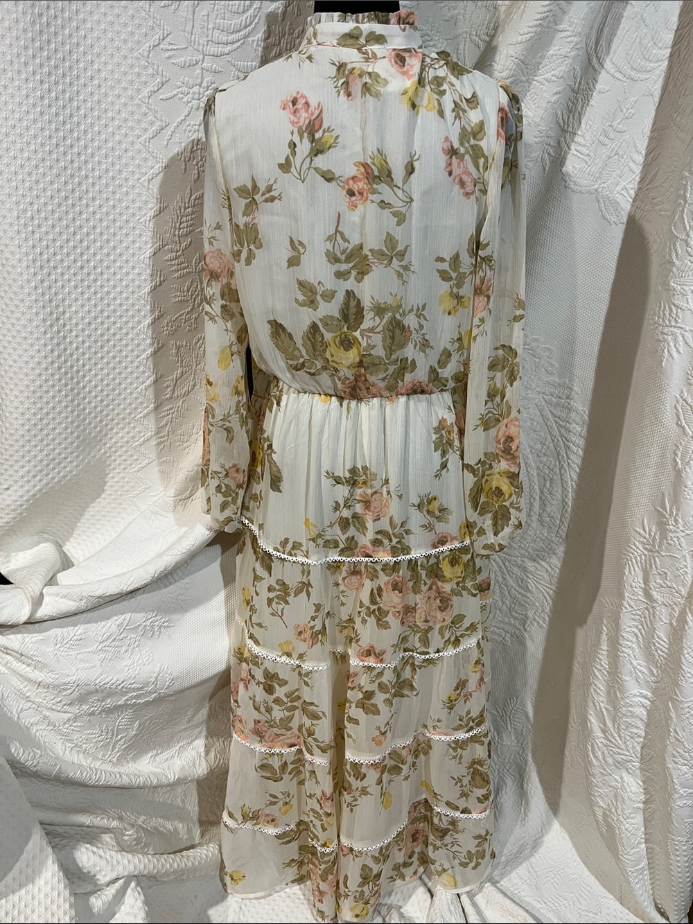 1. State Floral Tiered Long-Sleeve Maxi Dress, size small, new with tags - Picture 7 of 14